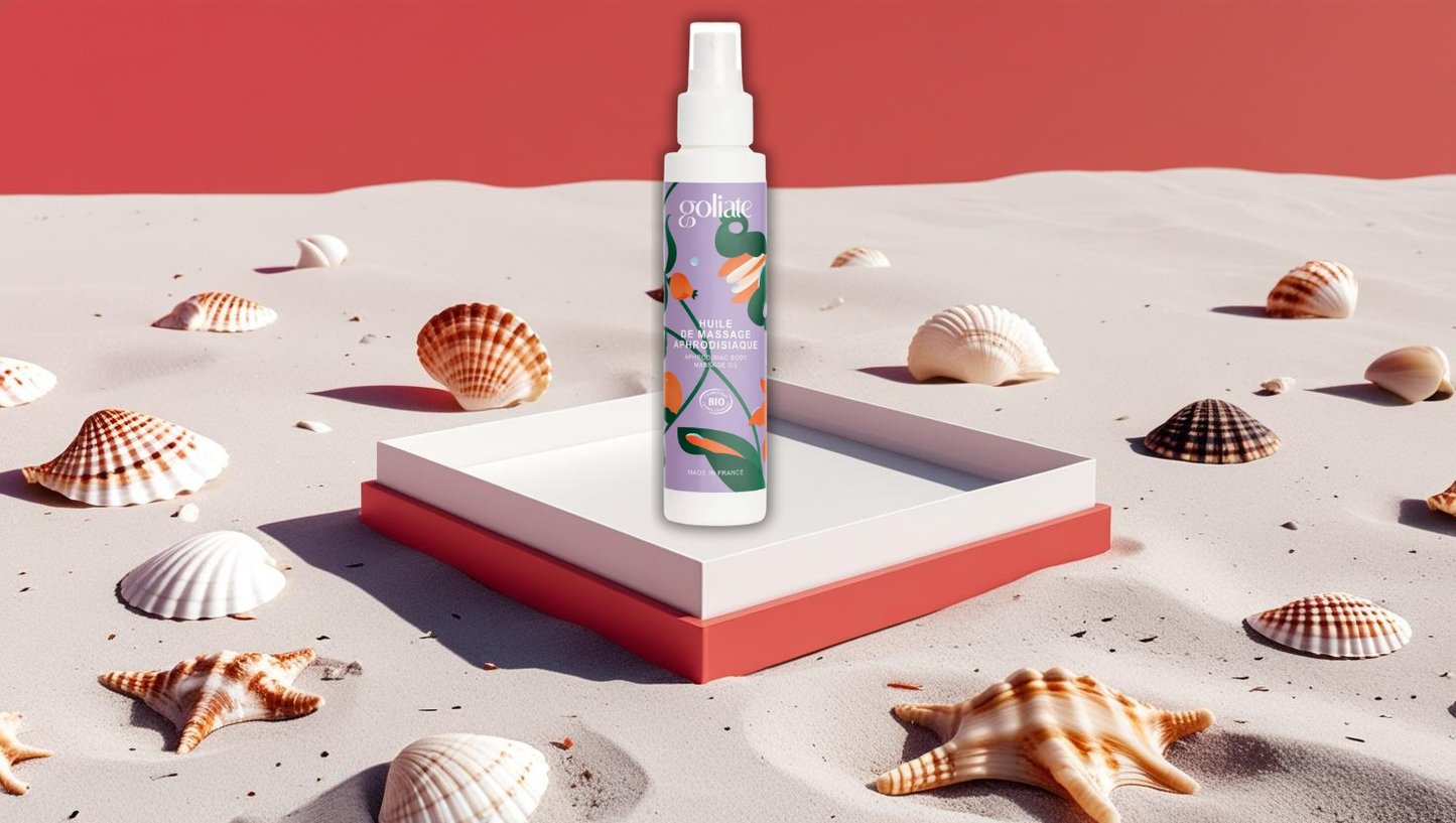 Huile de Massage Aphrodisiaque Bio GOLIATE - Sensualité & Relaxation