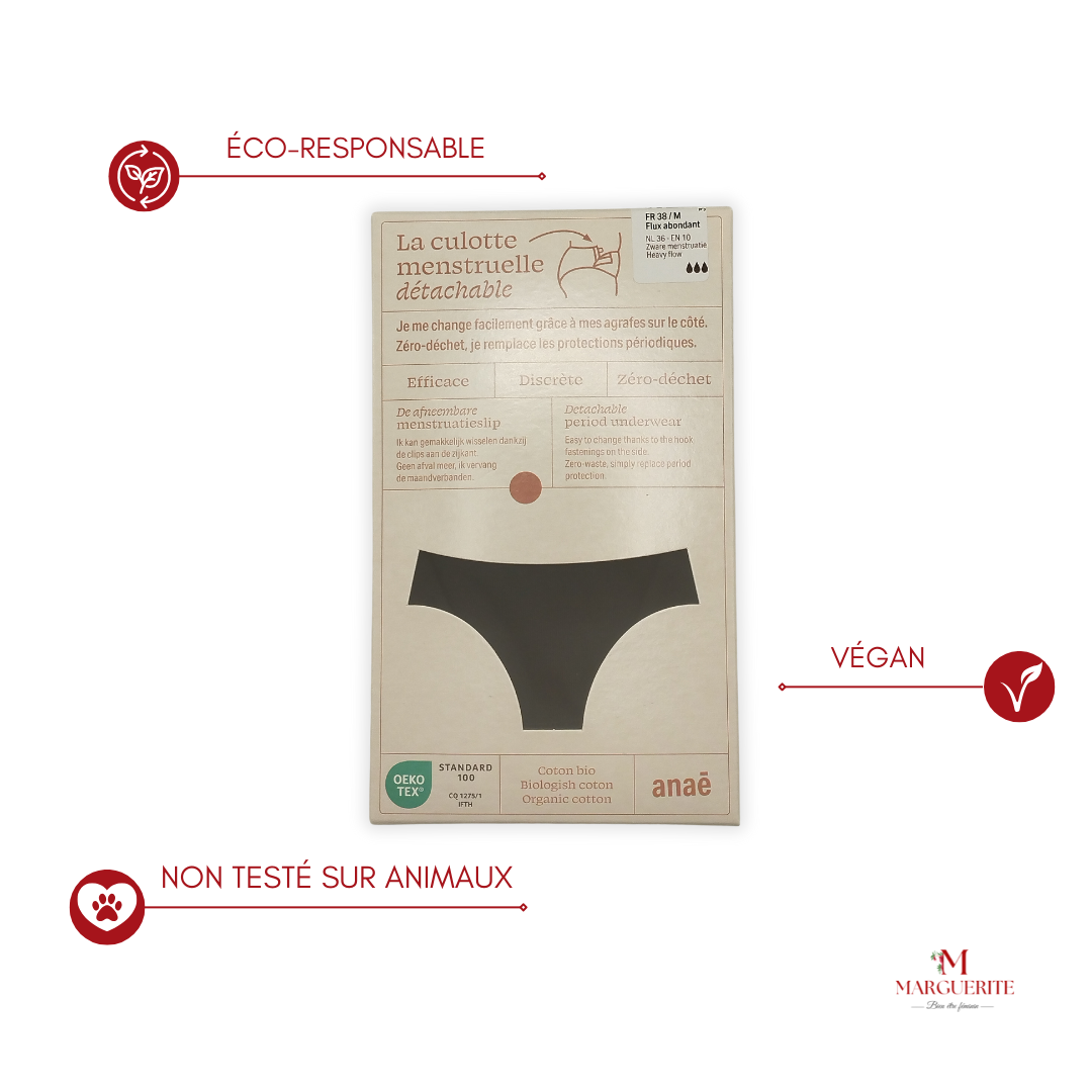 Culotte Menstruelle Lavable et Dégrafable ANAE - Confort et Protection Écologique