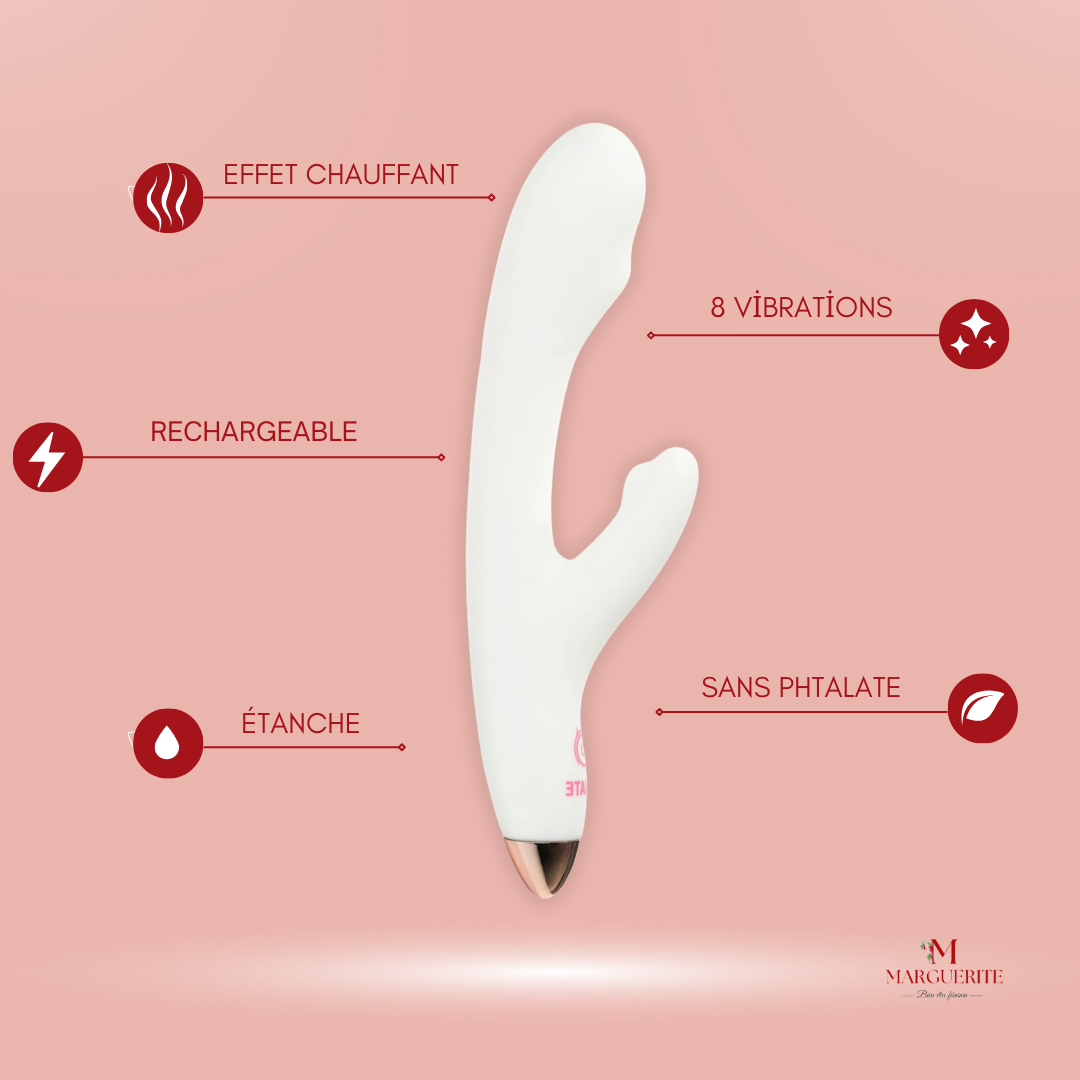 Vibromasseur Rabbit Chauffant - GOLIATE - Double Stimulation & Plaisir Intense