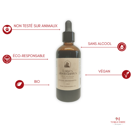 Elixir Lunes abondantes Curenderas - Confort & Équilibre Menstruel