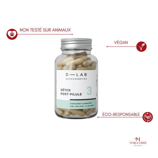 Complément alimentaire Détox Post-Pilule de D-LAB - Soutien Naturel Après l'Arrêt de la Pilule